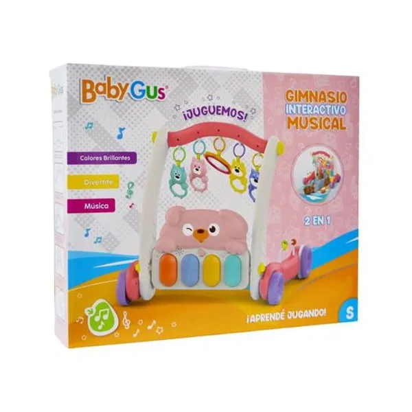 Gimnasio interactivo andador 2 en 1 bebés 43x36x9 cm