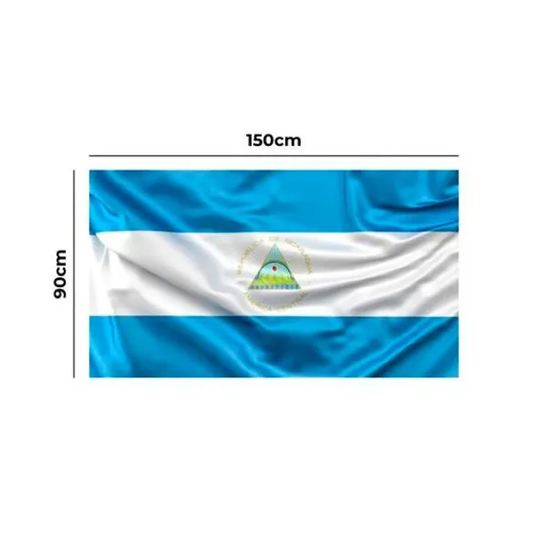 Bandera con logo nicaragua emblemas 90x150 cm