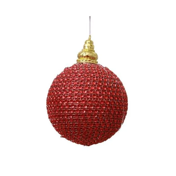 Borla brillante roja 8 cm caja x6 unidades