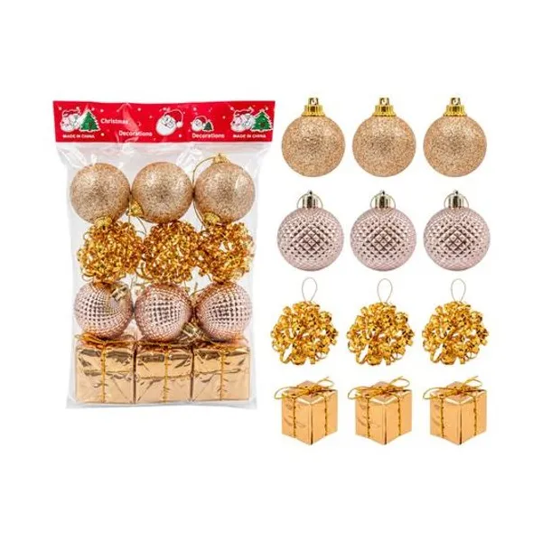 Set de adornos navideños 18x13 cm x12 unidades