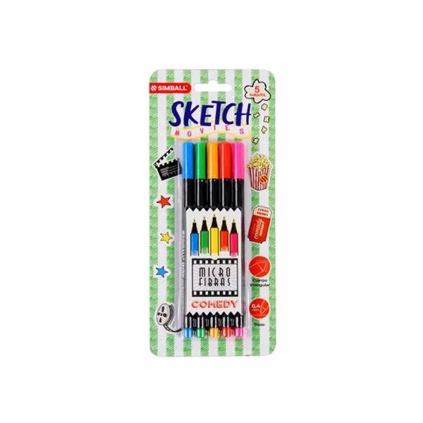 Microfibra sketch 0.4 mm comedy blister x5 unidades Simball