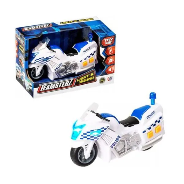 Teamsterz motocicleta de policia con luz y sonido 15 cm