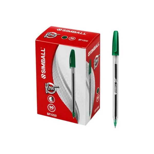 Bolígrafo flow sf1000 1 mm verde caja x50 Simball