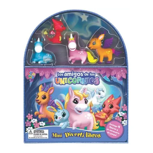 Divertilibros mini unicornios 2 23 18 cm