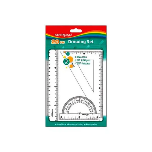 Set de geometria 20 cm cristal 3 piezas Keyroad
