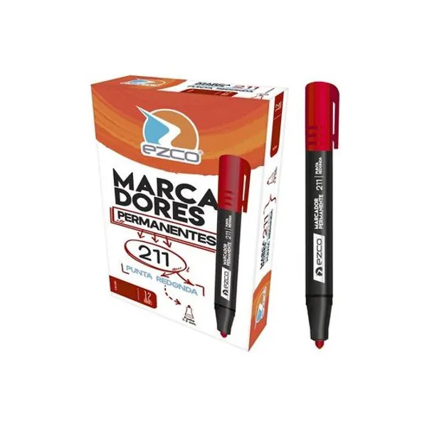 Marcador permanente 211 rojo caja x12 Ezco