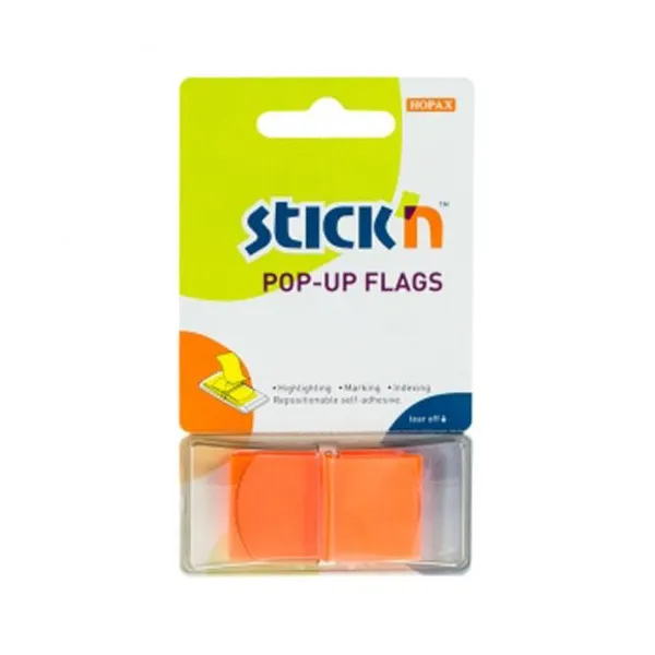 Banderitas adhesivas stick pop-up 45x25 mmx 50 hs.naranja fluo