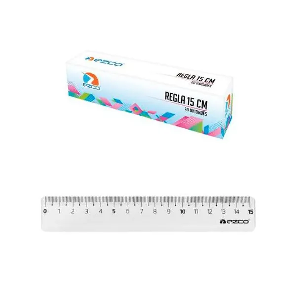 Regla 15 cm de acrílico x1 unidad Ezco
