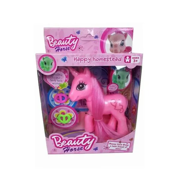 Pony con accesorios en caja 13x18.5x4 cm