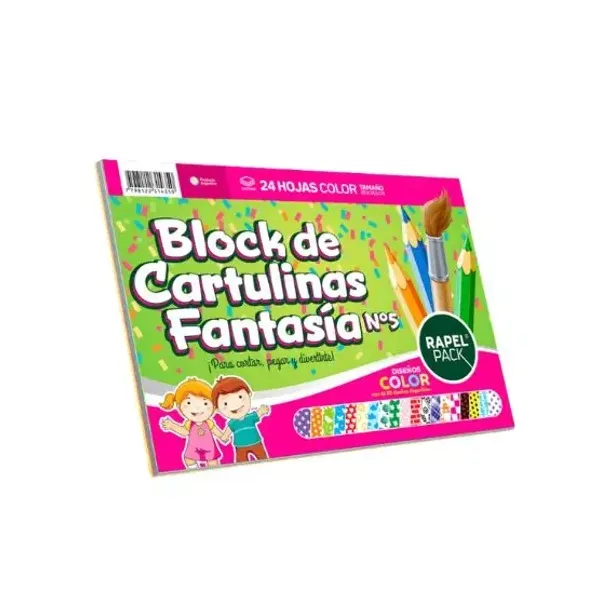 Block de dibujo rapel pack n.° 5 fantasia color 24 hjs.