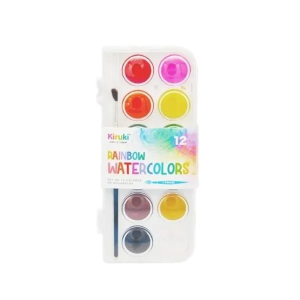 Acuarelas kiruki estuche x12 colores con pincel