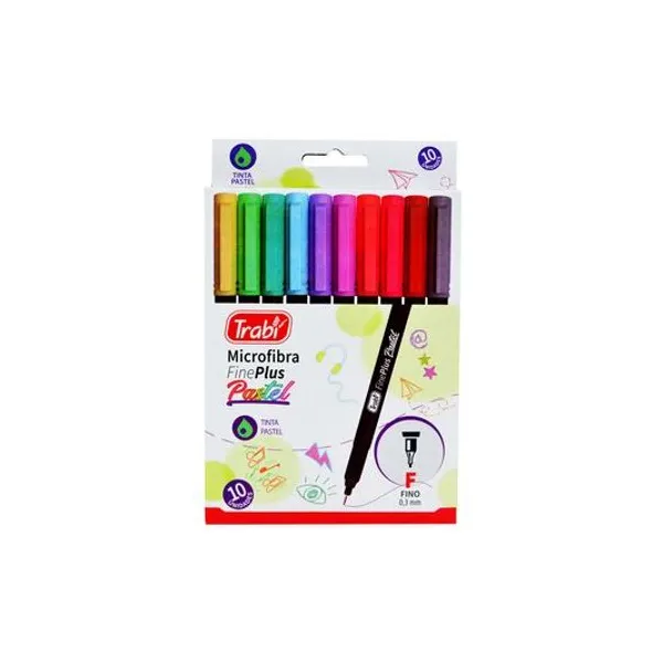 Microfibra al agua fine plus pastel caja x10 trabi - tr