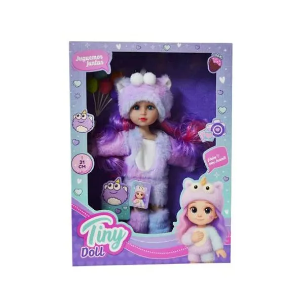 Muñeca Tiny con disfraz 31 cm en caja 26x36x7 cm colores surtidos