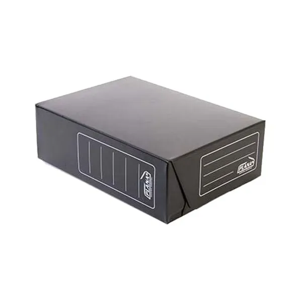 Caja archivo plana plástica t/legajo l/12 cm negra