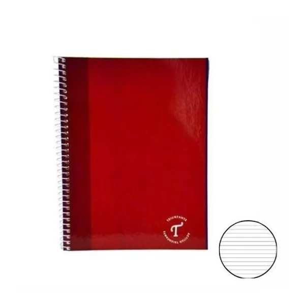 Cuaderno 16x21 cm rayado 80 hojas tapa flexible con espiral linea divididos Triunfante