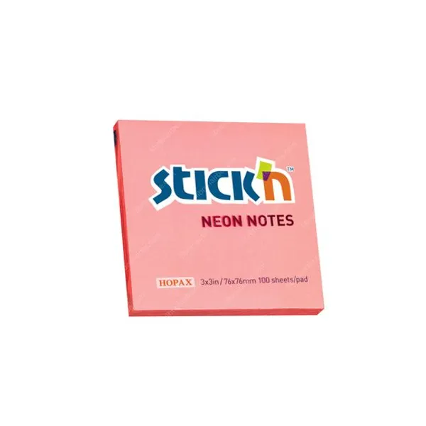 Notas adhesivas stick neon 76 x76 mmx 100 hs.rosa