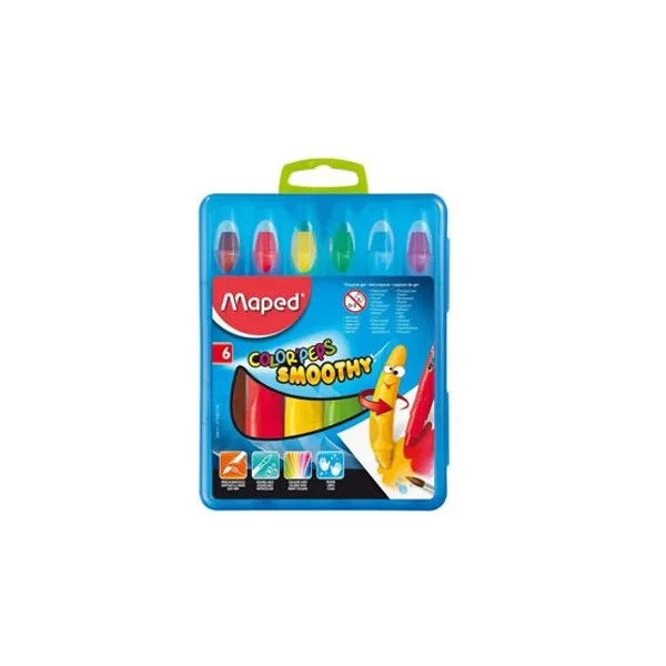 Crayones gel Maped colorpeps acuarelables valija x6 col.