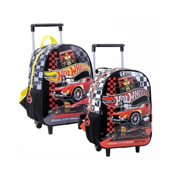 Mochila 12" con carro red cars Hot Wheels wabro