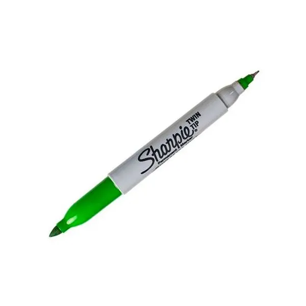 Marcador permanente punta doble verde x12 Sharpie