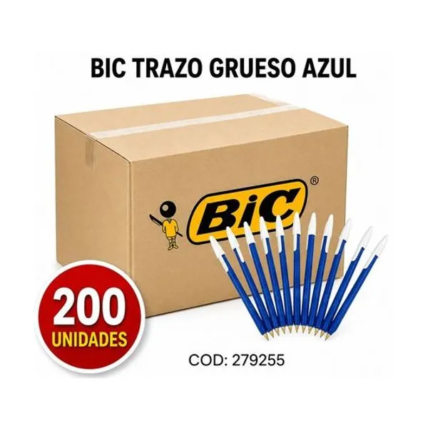 Bolígrafo opaco azul 1.0 mm x200 unidades BIC
