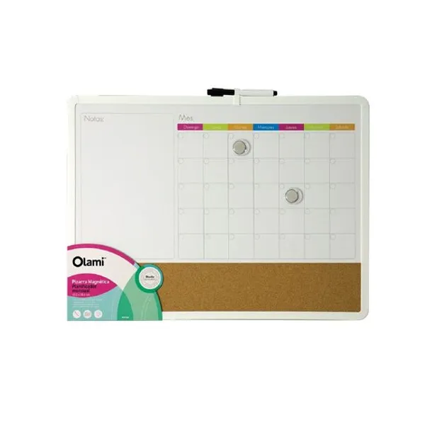 Pizarra magnetica olami 43 x58 cmcon planificador mensual