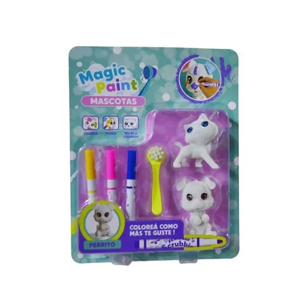 Set de mascotas para pintar 6 piezas en blister 20x25 cm