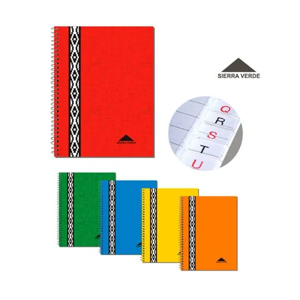 Cuaderno índice sierra verde con esp.x 100 hs.