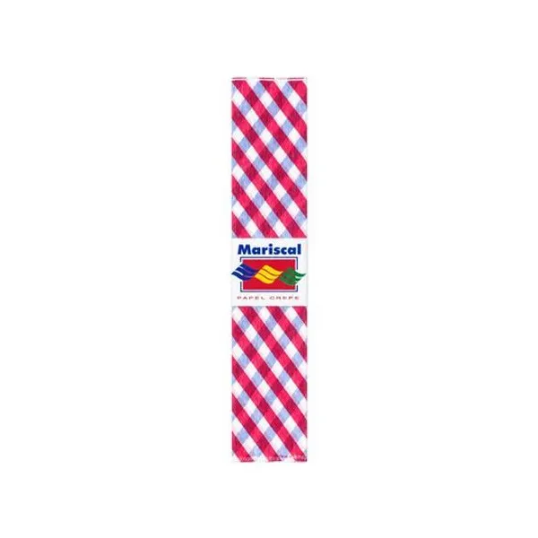 Papel crepe fantasia escoces rojo y gris x6 mariscal