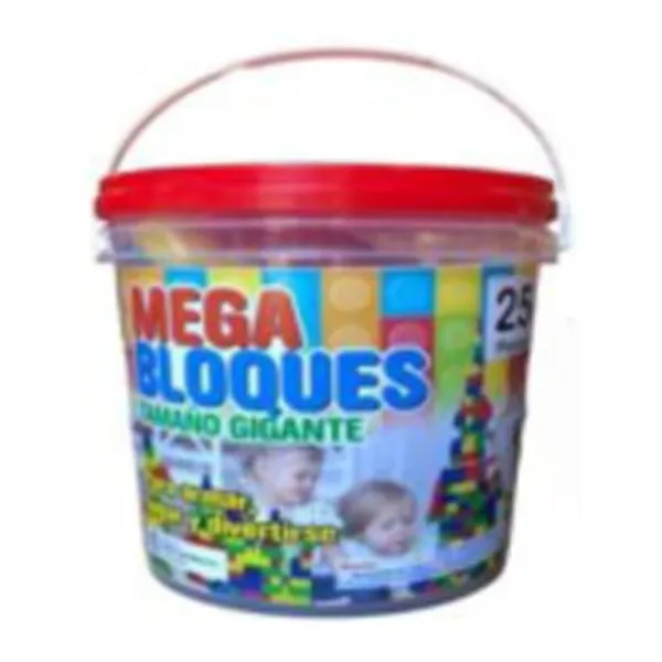Balde transparente de bloques gigantes x25 piezas