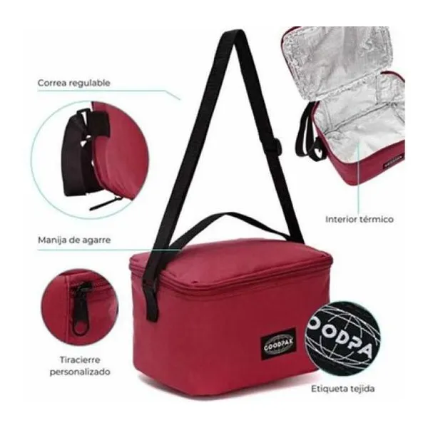 Lunchera goodpak bordo 14x22x15 cm
