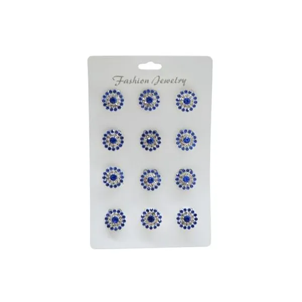 Escarapela redonda con strass 2 cm blister x12