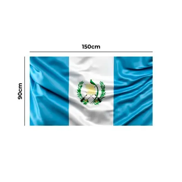 Bandera con logo guatemala emblemas 90x1.50 mts