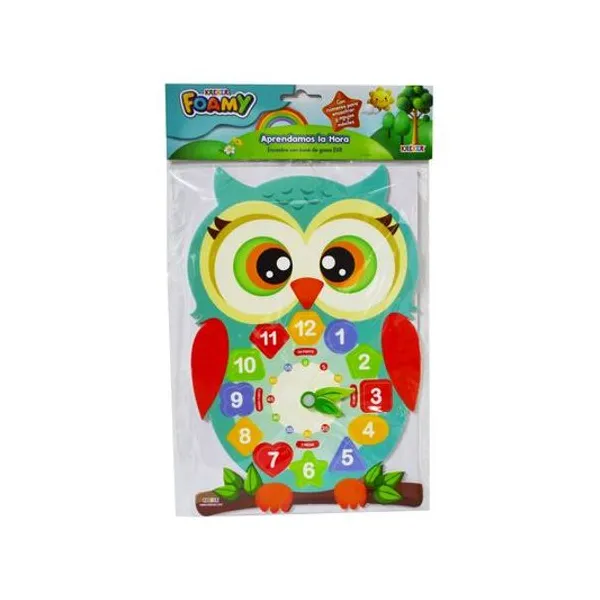 Reloj de goma eva aprendamos la hora 22x33 cm Kreker