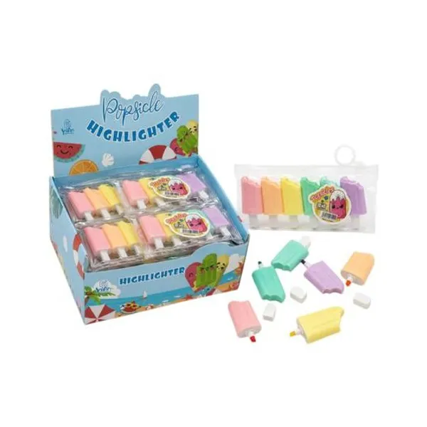 Resaltador fantasia heladitos x6 en cartuchera