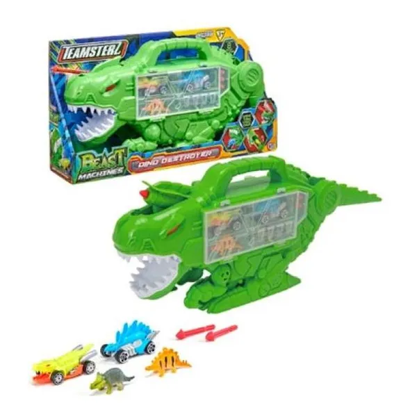 Teamsterz destructor de dinosaurios lanzador + 4 vehiculos beast machines