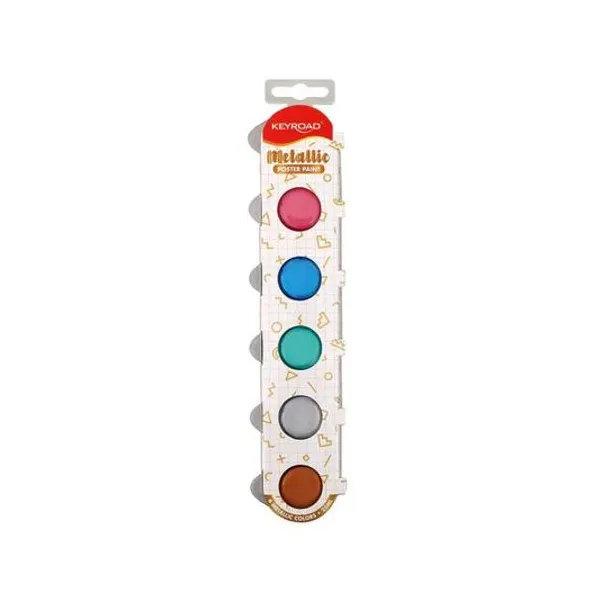 Témpera metalicc pote 25cc caja x6 colores Keyroad