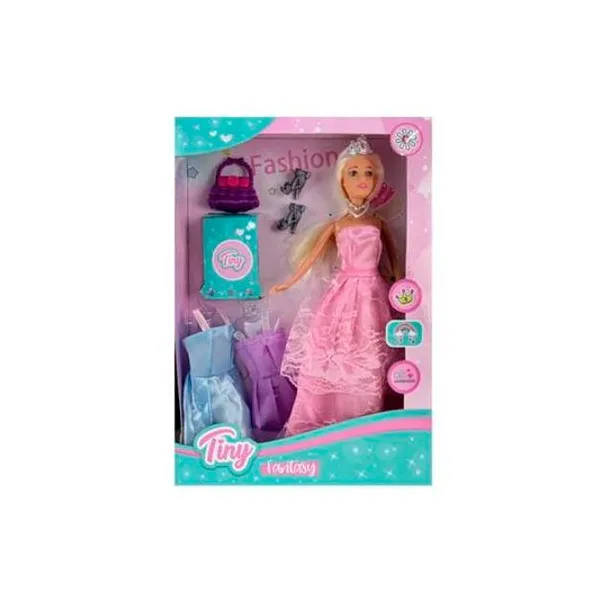 Muñeca Tiny fantasy con accesorios 6 piezas en caja 33x23x5 cm