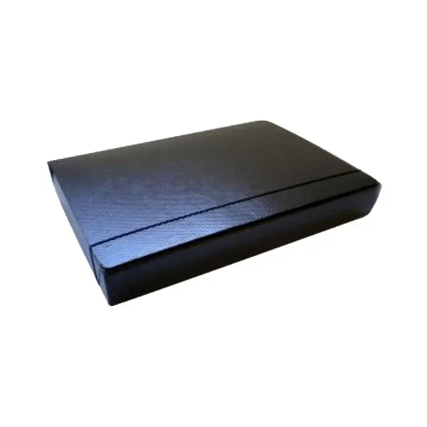 Caja de fibra negra eco.3 sol/elast.lomo 8 cm