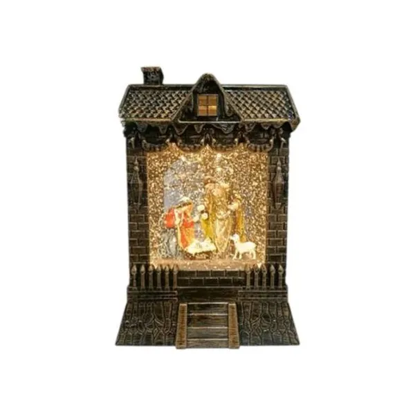 Adorno casa navideña con luz 13.5x8x21 cm x1
