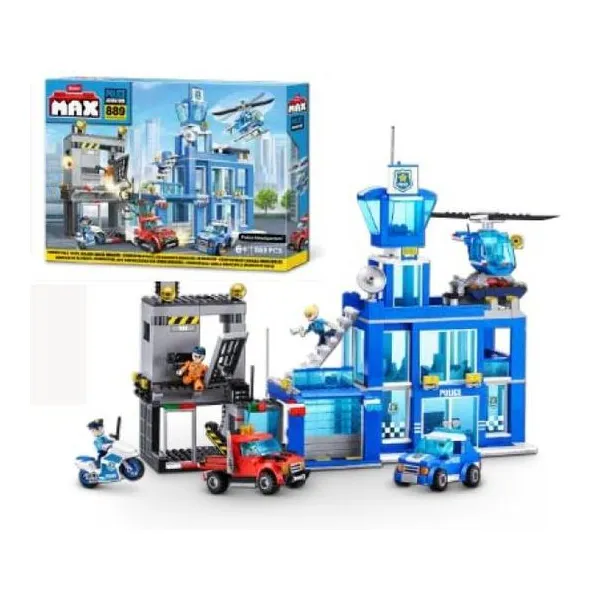 Max city box playset police headquarters 889 pieces