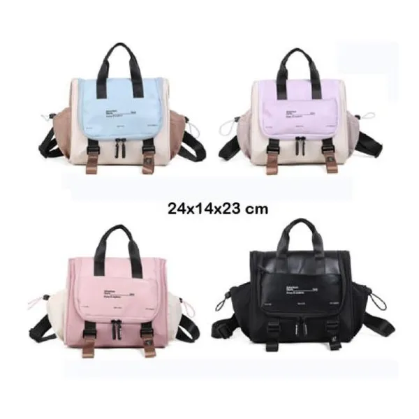 Bolso térmico maternity explore (light blue-light purple-pale pink-black)