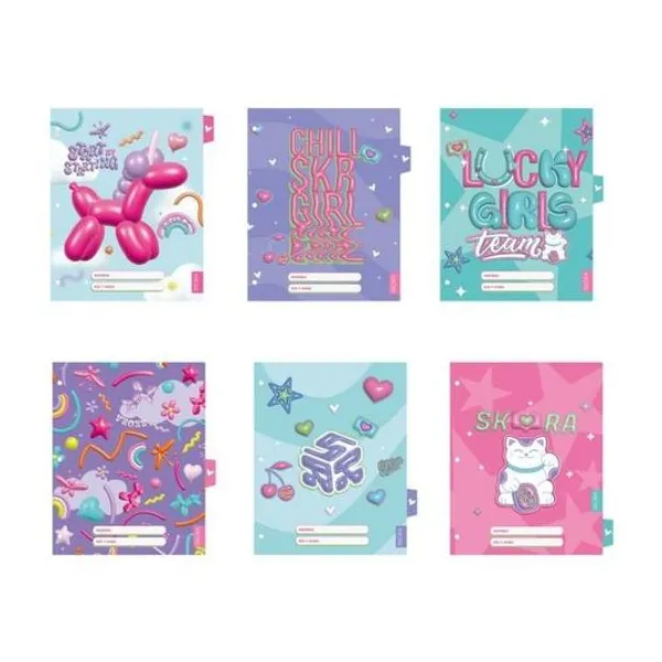Separador de materias carta con solapa lettering bolsa x6 unidades
