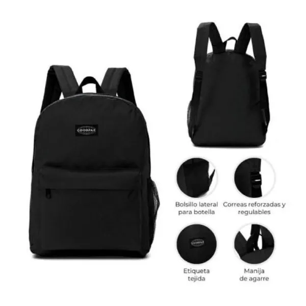 Mochila goodpak negro 31 x27 x5 cm 12 pulgadas