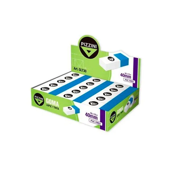 Goma de borrar lápiz/tinta caja x30 Pizzini