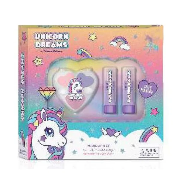 Unicornio - set de cosmetica corazón + accesorios mediano 16 x16,5 cm