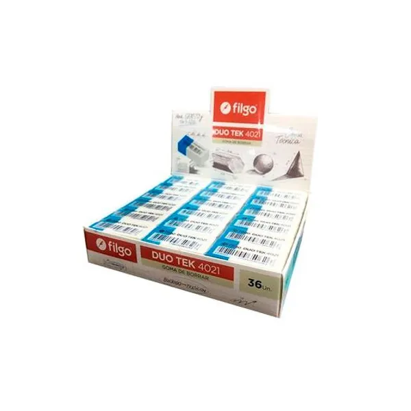 Goma de borrar lápiz/tinta duotek 4021 caja x36 Filgo -
