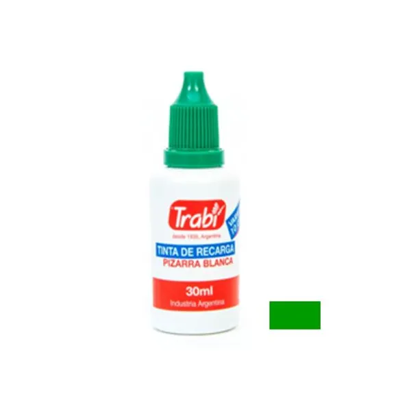 Tinta trabi para marcador pizarra 30 cc.verde