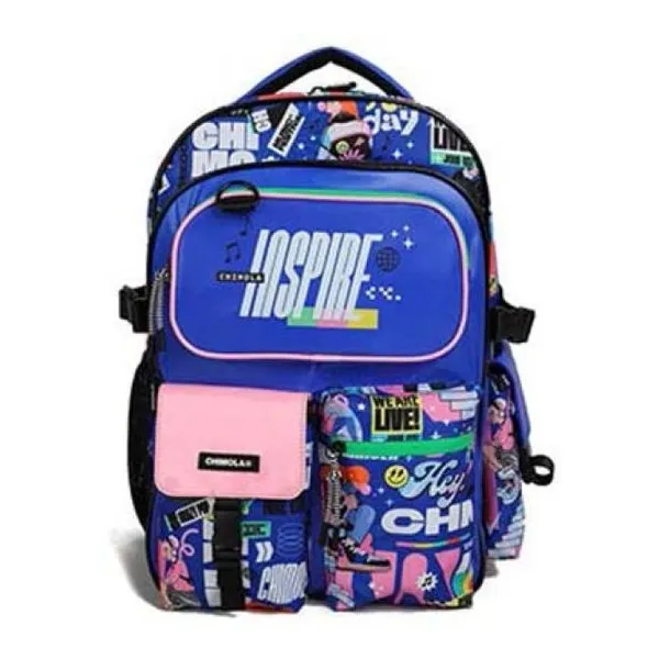 Mochila espalda multibolsillo 17" festival blue