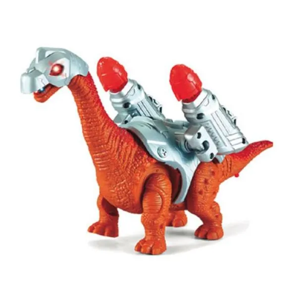 Dinosaurio tira misiles (marron/verde)camina. con luz y sonidos