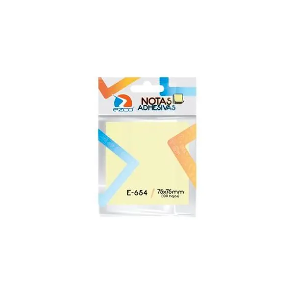 Notas autoadhesivas e-654 75x75 mm 100 hojas Ezco